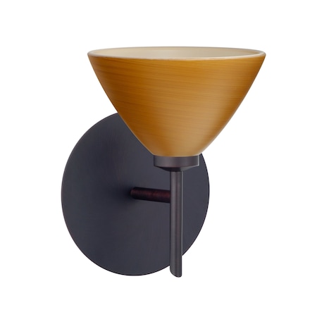 Besa Lighting Domi Mini Sconce, Oak, Bronze Finish, 1x5W LED 1SW-1743OK-LED-BR
